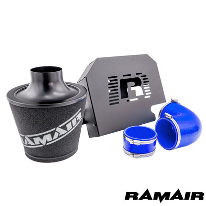 Kits de admisión de alto rendimiento   Ramair para Ford Focus ST 225 en color azul con soporte para la ECU.