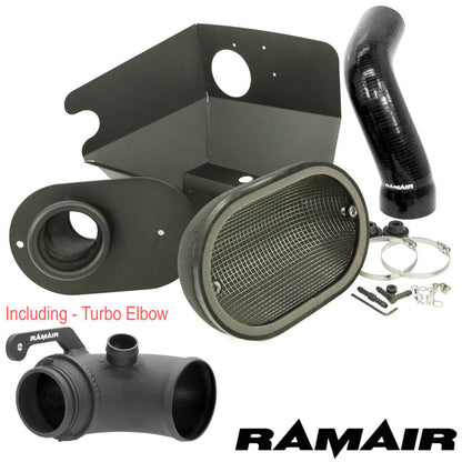 Kits de admisión de alto rendimiento   Ramair para 2.0 TSI MQB V.A.G con codo de turbo y manguera de admisión negra.