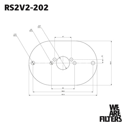 Filtro de ar do carburador de espuma Ramair com placa de base para caber em SU HS4, HIF4, HIF38 1,5 polegadas - 40 mm de altura interna.