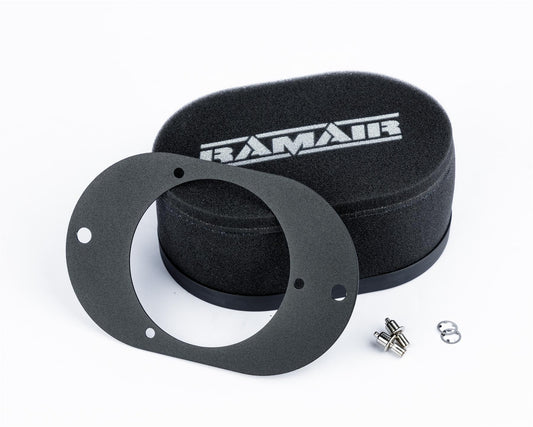 Filtro de Aire Ramair de espuma para carburador con placa base para adaptarse a Weber 23/32 TLD - Altura interna de 100mm.