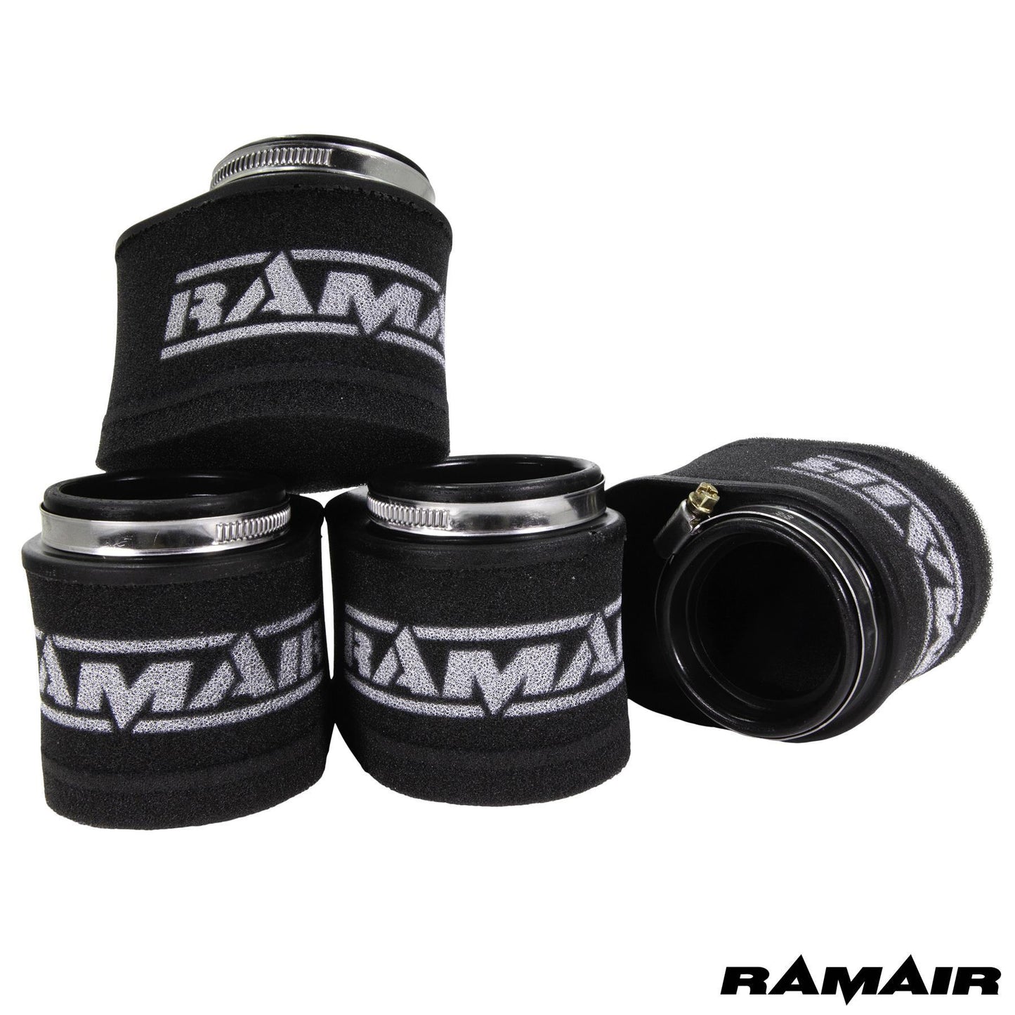 Kit de Filtro de Aire Ovalado Universal de Alto Rendimiento Ramair de 52mm de diámetro para Motocicletas.