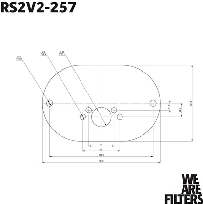 Filtro de ar do carburador de espuma Ramair com placa de base para caber no SU HS2 1,25 pol. (Mini Offset de 32 mm) - 100 mm de altura interna.