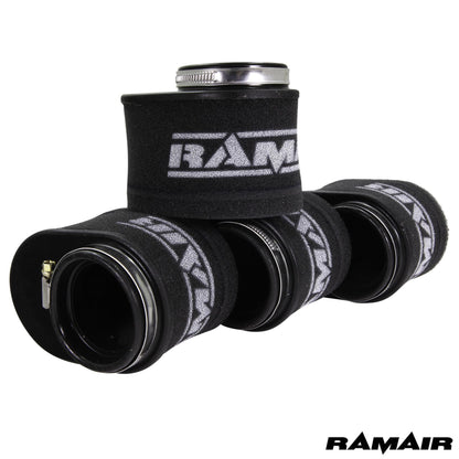 Kit de Filtro de Aire Ovalado Universal de Alto Rendimiento Ramair de 52mm de diámetro para Motocicletas.