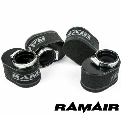 Kit de Filtro de Aire Ovalado Universal de Alto Rendimiento Ramair de 52mm de diámetro para Motocicletas.