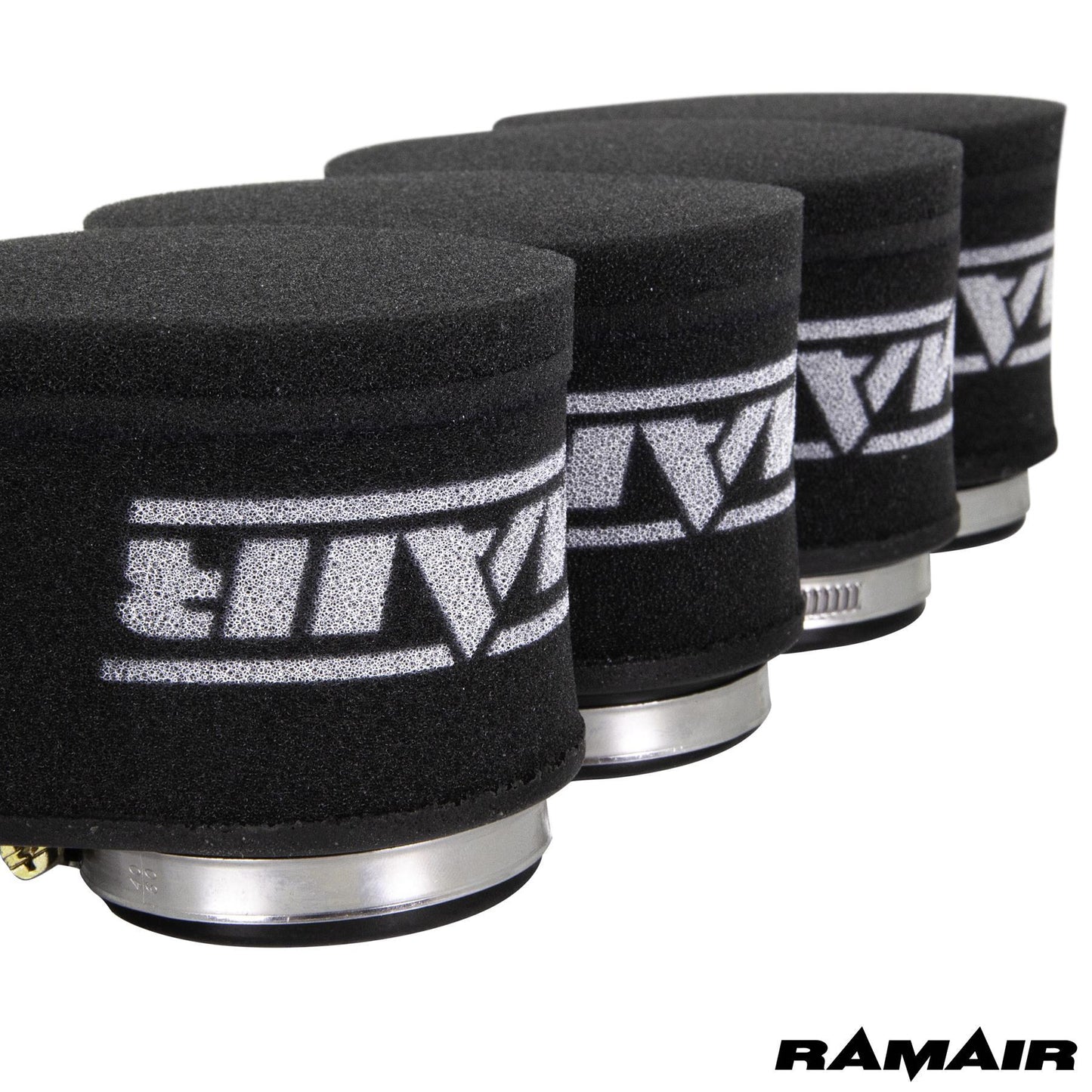 Kit de Filtro de Aire Ovalado Universal de Alto Rendimiento Ramair de 52mm de diámetro para Motocicletas.